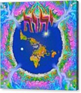 Y H W H Creation Mandala Flat Earth Acrylic Print