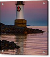 Tide Coming In At Winter Island Lighthouse Acrylic Print