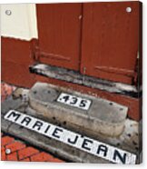 Tile Inlay Steps Marie Jean 435 Wooden Door French Quarter New Orleans Acrylic Print