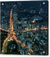 Tokyo Night Panorama Acrylic Print