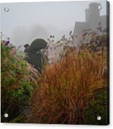 Topiary Peacocks In The Autumn Mist, Great Dixter 2 Acrylic Print