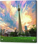 Toronto Cn Tower With Skyline Acrylic Print