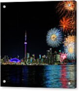 Toronto Harbourfront Fireworks Acrylic Print