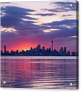 Toronto In Fifty Shades Of Violet Pink And Purple Acrylic Print