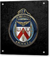 Toronto Police Service  -  T P S  Emblem Over Black Velvet Acrylic Print