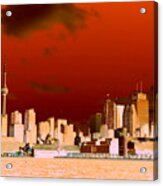 Toronto Red Skyline Acrylic Print