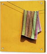 Towel Drying On A Clothesline In India Acrylic Print