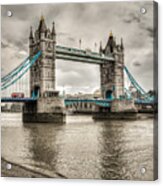 Tower Bridge In London In Selective Color Acrylic Print