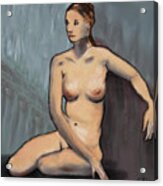 Traditional Modern Female Nude Seated Acrylic Print