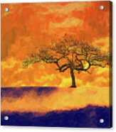 Tree Of Life - Golden Fog Acrylic Print