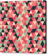 Triangular Geometric Pattern - Warm Colors 13 Acrylic Print