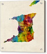 Trinidad And Tobago Watercolor Map Acrylic Print