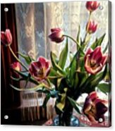 Tulips And Lace Acrylic Print