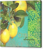 Tuscan Lemon Tree - Citrus Limonum Damask Acrylic Print