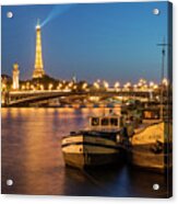 Twilight Over River Seine Acrylic Print