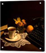 Typewriter And Tea Acrylic Print