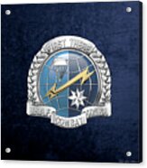 U. S.  Air Force Combat Control Teams - Combat Controller C C T Badge Over Blue Velvet Acrylic Print