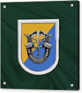 U. S.  Army 8th Special Forces Group - 8 S F G  Beret Flash Over Green Beret Felt Acrylic Print