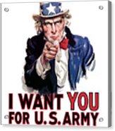 Uncle Sam -- I Want You Acrylic Print