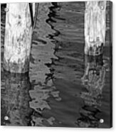 Under The Old Dock Bw Acrylic Print