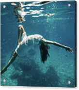 Underwater White Dress Viii Acrylic Print