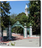 University Of California At Berkeley Sproul Plaza Sather Gate And Sather Tower Campanile Dsc6262 Acrylic Print