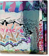 Urban Graffiti Art Panorama 2, North 11th Street, San Jose 1990 Acrylic Print