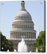Us Capitol Building And Fountain Acrylic Print