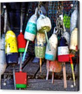 Used Lobster Trap Buoys Acrylic Print