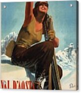 Val D'aosta Sport Invernali - Ski Poster - Retro Travel Poster - Vintage Poster Acrylic Print