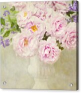Vase Of Pink Roses Acrylic Print
