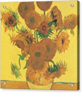 Vase With Fifteen Sunflowers Acrylic Print