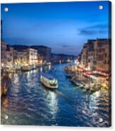 View From Rialto Bridge In Venice Acrylic Print