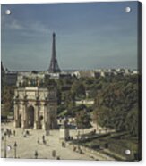 View On Eiffel Tower And Arc De Triomphe Du Carrousel Acrylic Print