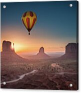 Viewing Sunrise At Monument Valley Acrylic Print