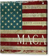 Vintage American Flag Americana Maga Declaration Of Independence Acrylic Print