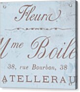 Vintage French Script Sign Acrylic Print