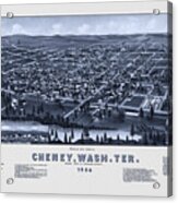 Vintage Map Of Cheney Washington - Cool Tone Acrylic Print