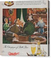 Vintage Miller High Life Ad 1949 Acrylic Print