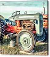 Vintage Tractors Pei Square Acrylic Print