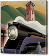 Vintage Union Station Train Poster Acrylic Print