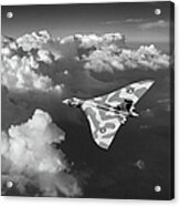 Vulcan Catching The Light Black And White Acrylic Print