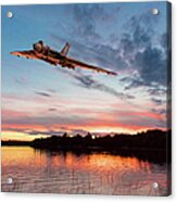 Vulcan Low Over A Sunset Lake Acrylic Print