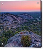 Waiting For Sunrise At Turkey Peak - Enchanted Rock Fredericksburg Texas Hill Country Acrylic Print