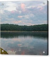 Walden Pond Morning Light Concord Ma Red Clouds Acrylic Print