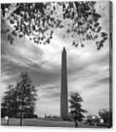 Washington Monument In Black And White Acrylic Print