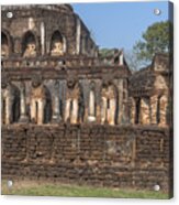 Wat Chang Lom Lion Figures On Main Chedi Dthst0122 Acrylic Print