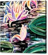 Water Lilies Reaching High Acrylic Print