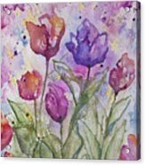 Watercolor - Spring Flowers Acrylic Print