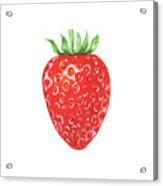 Watercolor Strawberry Acrylic Print